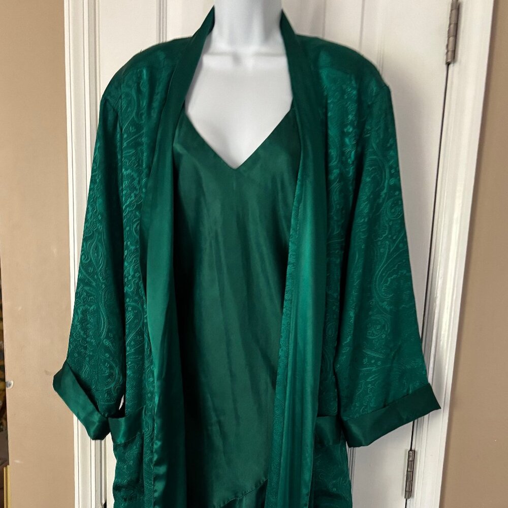 Victoria's Secret Gold Label 80’s Green Chemise with Robe Size S ***Rare Find***